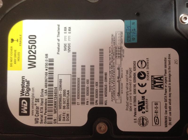 WD2500JS-22MHB0 - 06-Oct-2005 - WD-WCANK1244034 - photo-1
