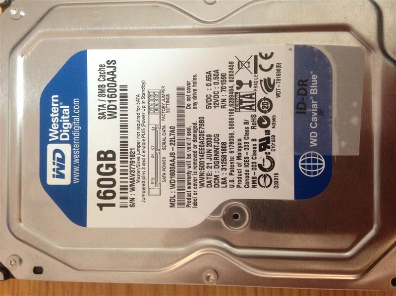 WD1600AAJS-22L7A0 - 21-Jun-2009 - WD-WMAV37791821 - photo-1