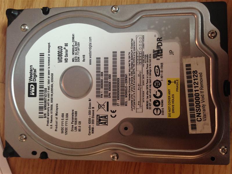 WD800JD-22MSA1 - 04-Aug-2007 - WD-WMAM9TV21558 - photo-1