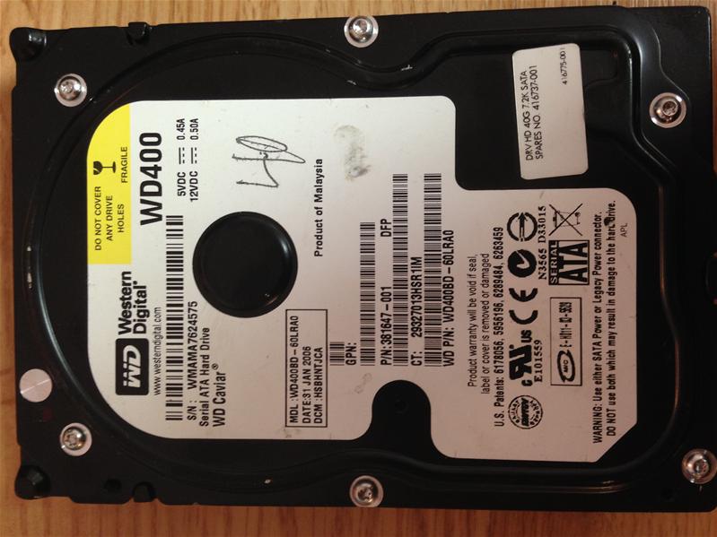 WD400BD-60LRA0 - 31-Jan-2006 - WD-WMAMA7624575 - photo-1