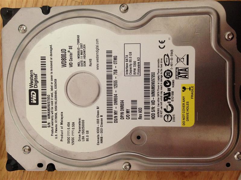 WD800JD-75MSA3 - 11-May-2007 - WD-WMAM9NV97950 - photo-1