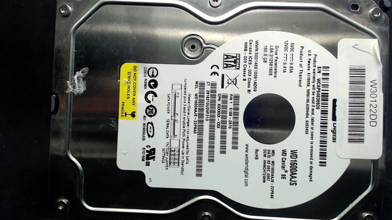 WD1600AAJS-22PSA0 - 03-Dec-2007 - WD-WCAP94838809 - photo-1