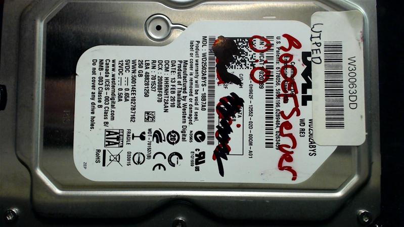 WD2502ABYS-18B7A0 - 14-Feb-2010 - WD-WCAT1F020289 - photo-1