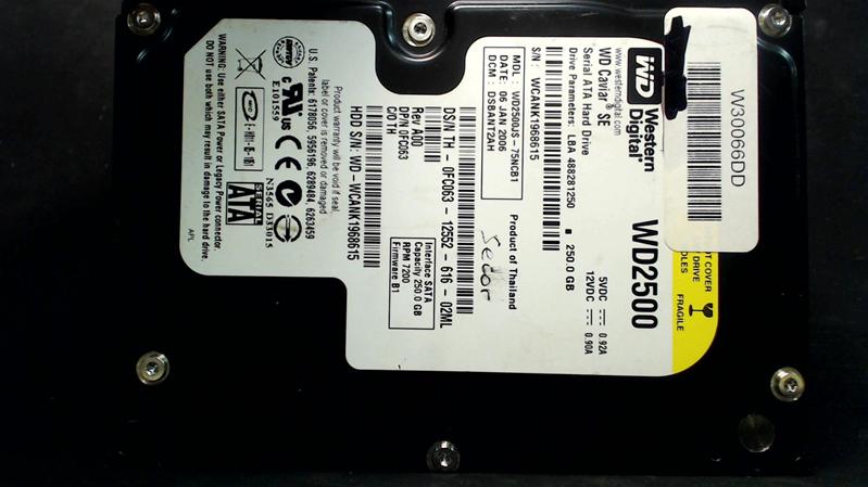 WD2500JS-75NCB1 - 07-Jan-2006 - WD-WCANK1968615 - photo-1