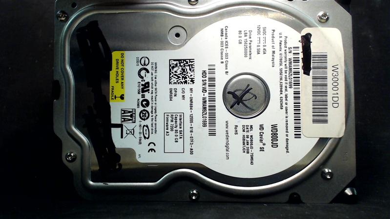 WD800JD-75MSA3 - 08-Jan-2008 - WD-WMAM9ZL01699 - photo-1