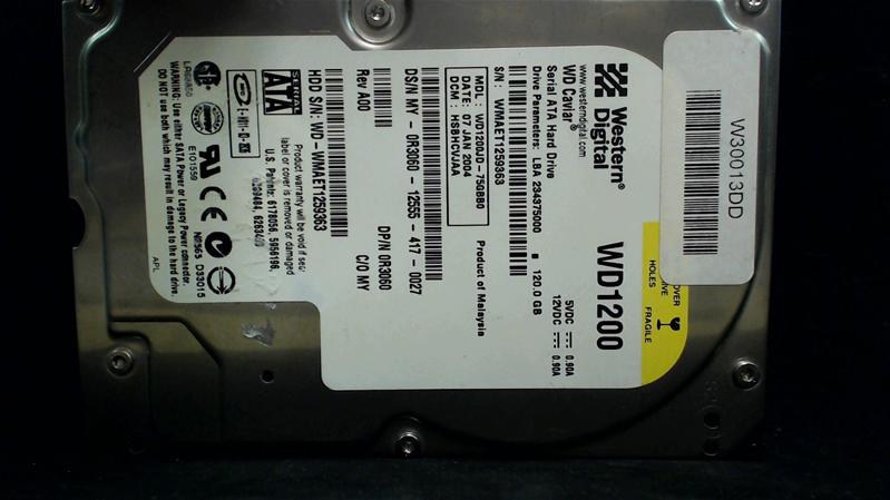 WD1200JD-75GBB0 - 07-Jan-2004 - WD-WMAET1259363 - photo-1