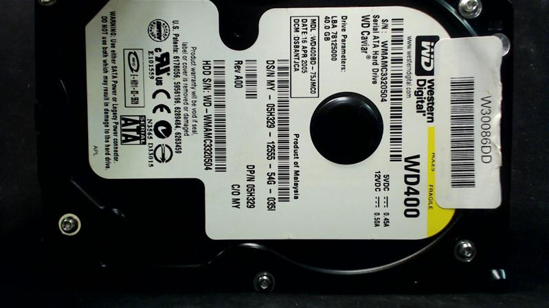 WD400BD-75JMC0 - 16-May-2005 - WD-WMAMC3320504 - photo-1
