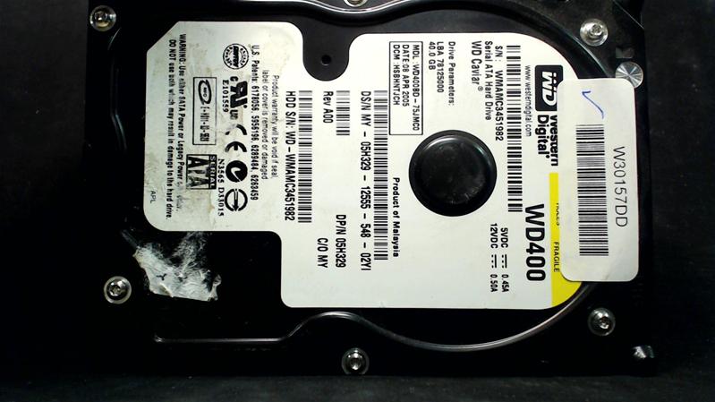 WD400BD-75JMC0 - 08-Apr-2005 - WD-WMAMC3451982 - photo-1