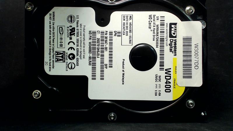 WD400BD-60LRA0 - 05-Dec-2005 - WD-WMAMA7263334 - photo-1