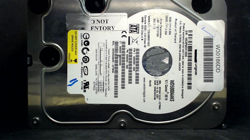 WD5000AAKS-22TMA0 - 16-Jul-2007 - WD-WCAPW3313906 - photo-1