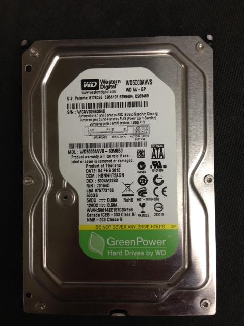 WD5000AVVS-63M8B0 - 04-Feb-2010 - WD-WCAV92663646 - photo-1