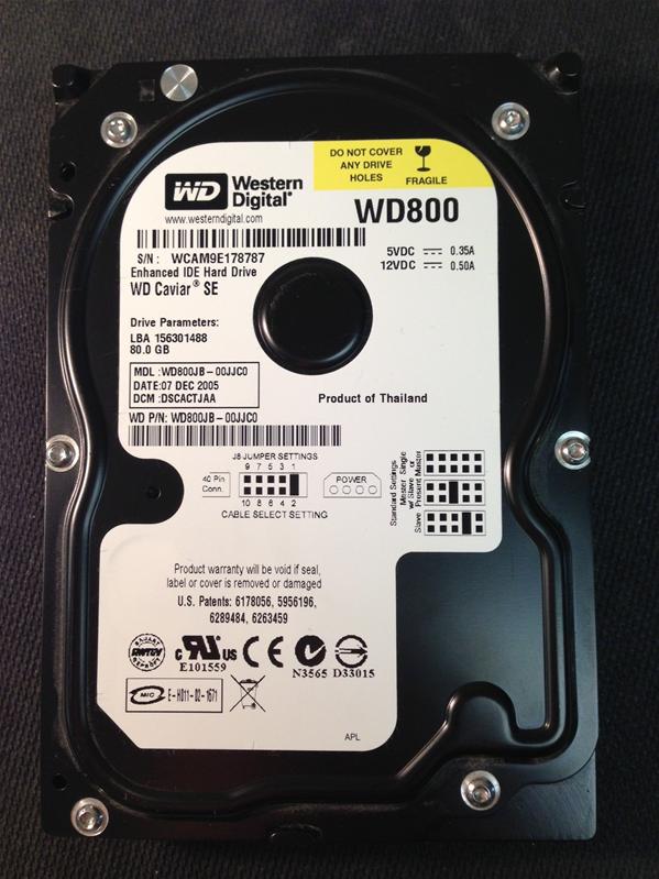 WD800JB-00JJC0 - 07-Dec-2005 - WD-WCAM9E178787 - photo-1