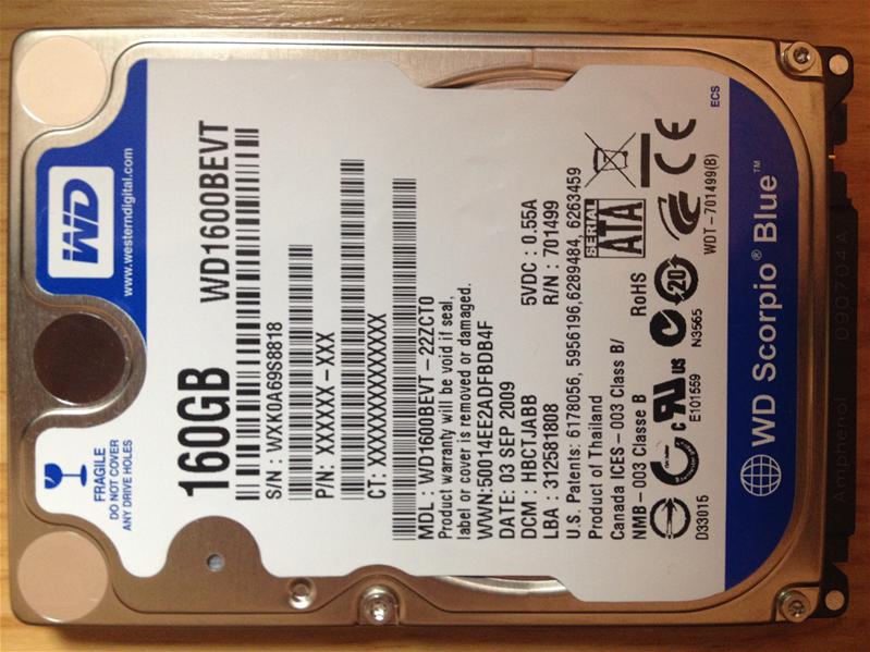 WD1600BEVT-22ZCT0 - 03-Sep-2009 - WD-WXK0A69S8818 - photo-1